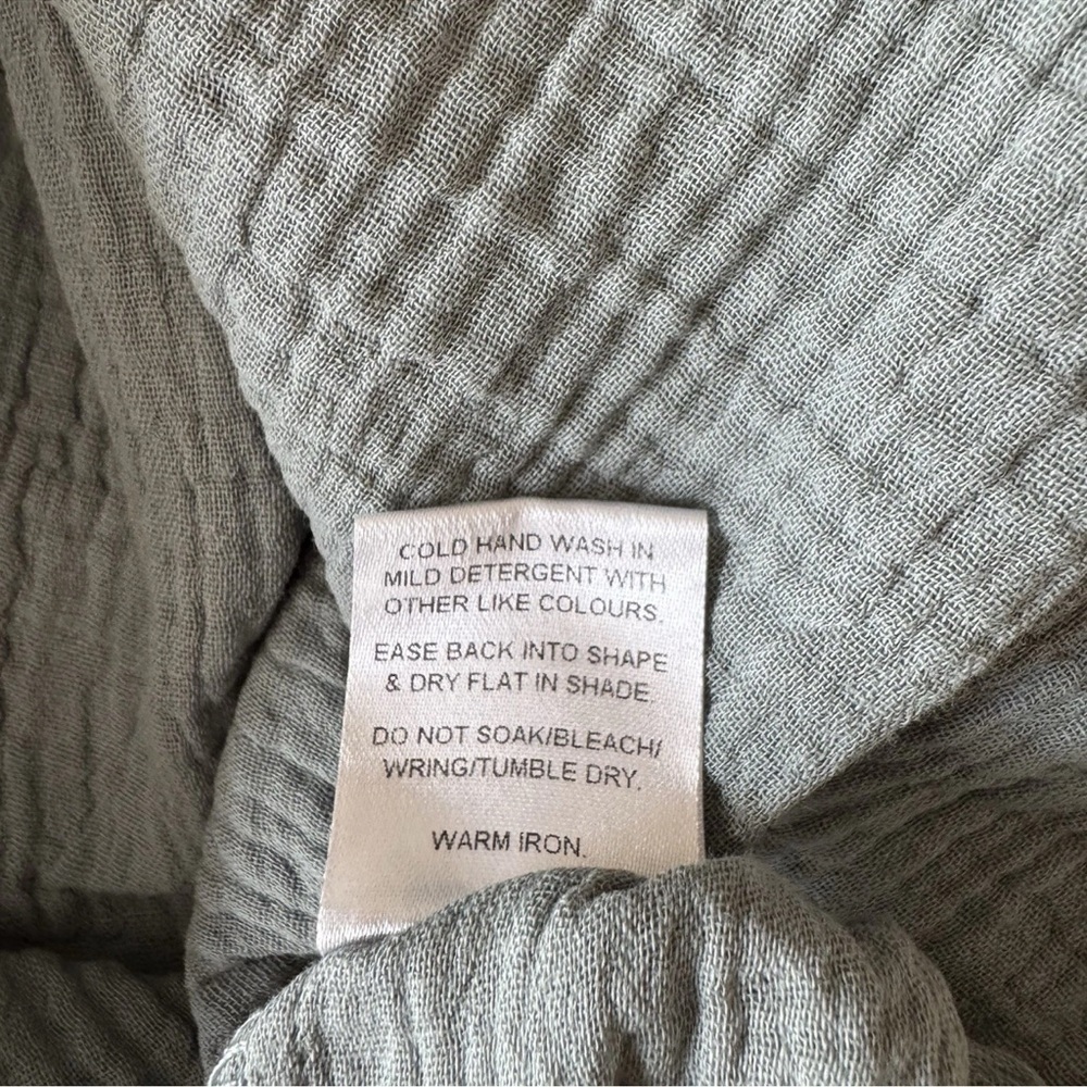 LÉGOE HERITAGE Mayfield Maternity Dress Sage Green Cotton Pockets  Slits SZ *0 - Picture 8 of 10